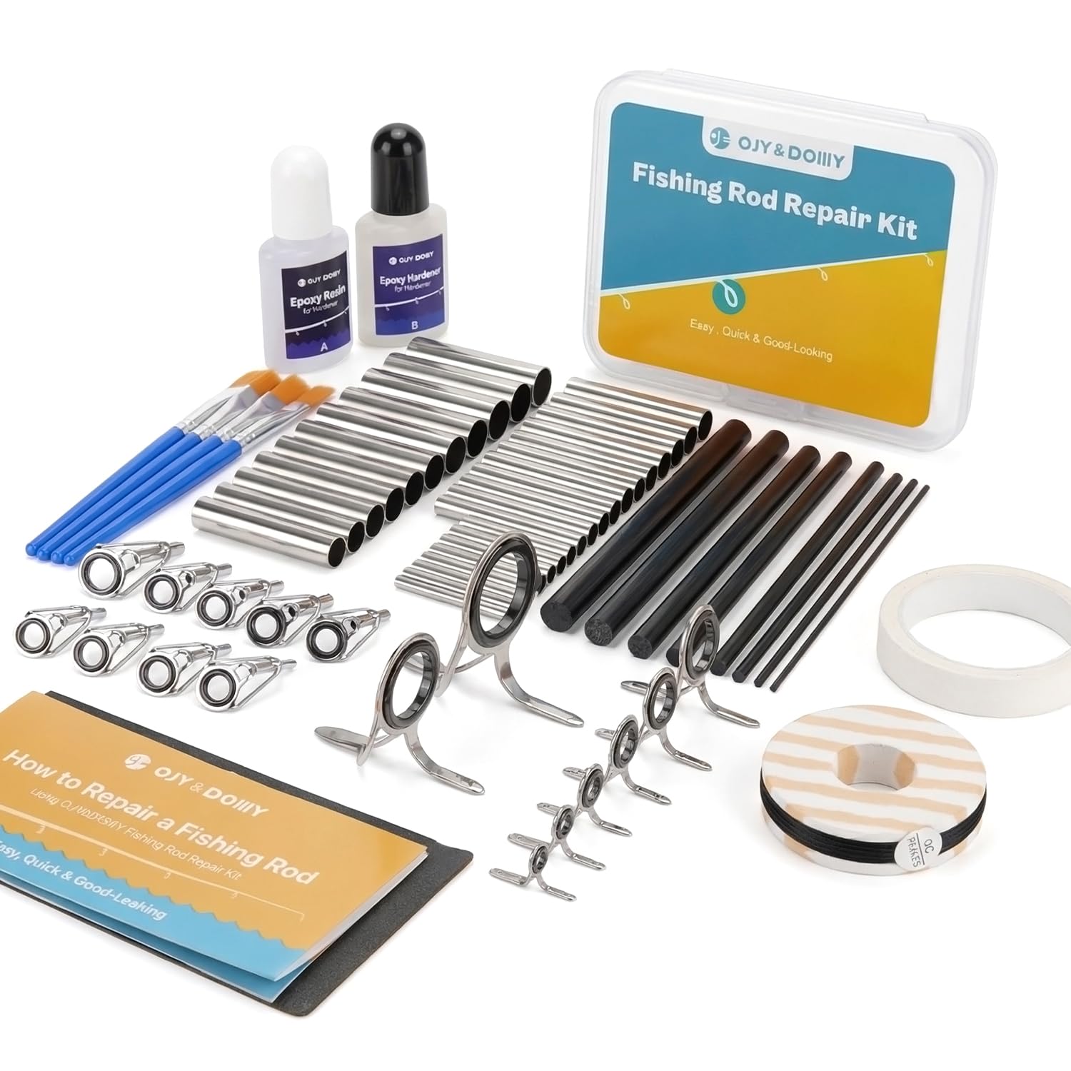 Fishing Rod Repair Kit Complete with Stronger Stainless Steel Sleeves