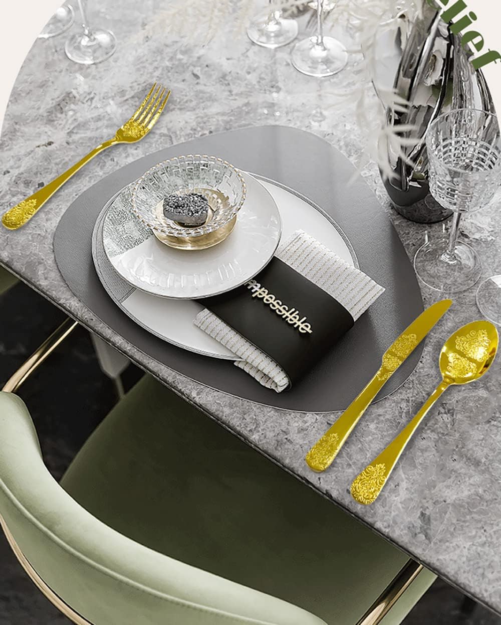 Stainless Steel Cutlery Set, 20 Piece Printed Kitchen Silverware Set With Knife Fork Spoon, Commercial Tableware(Color)