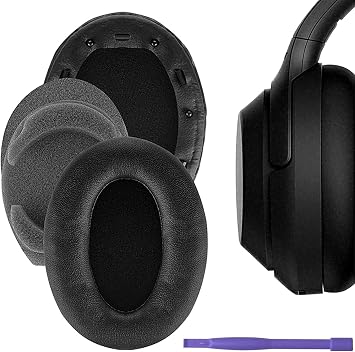 WH-1000XM3 Ear Pads Replacement Noise Cancelling Ear Pads Compatible with Sony WH 1000XM3 Wireless Noise Cancelling Headphones - with Soundproof Cotton and Plastic Stick Black