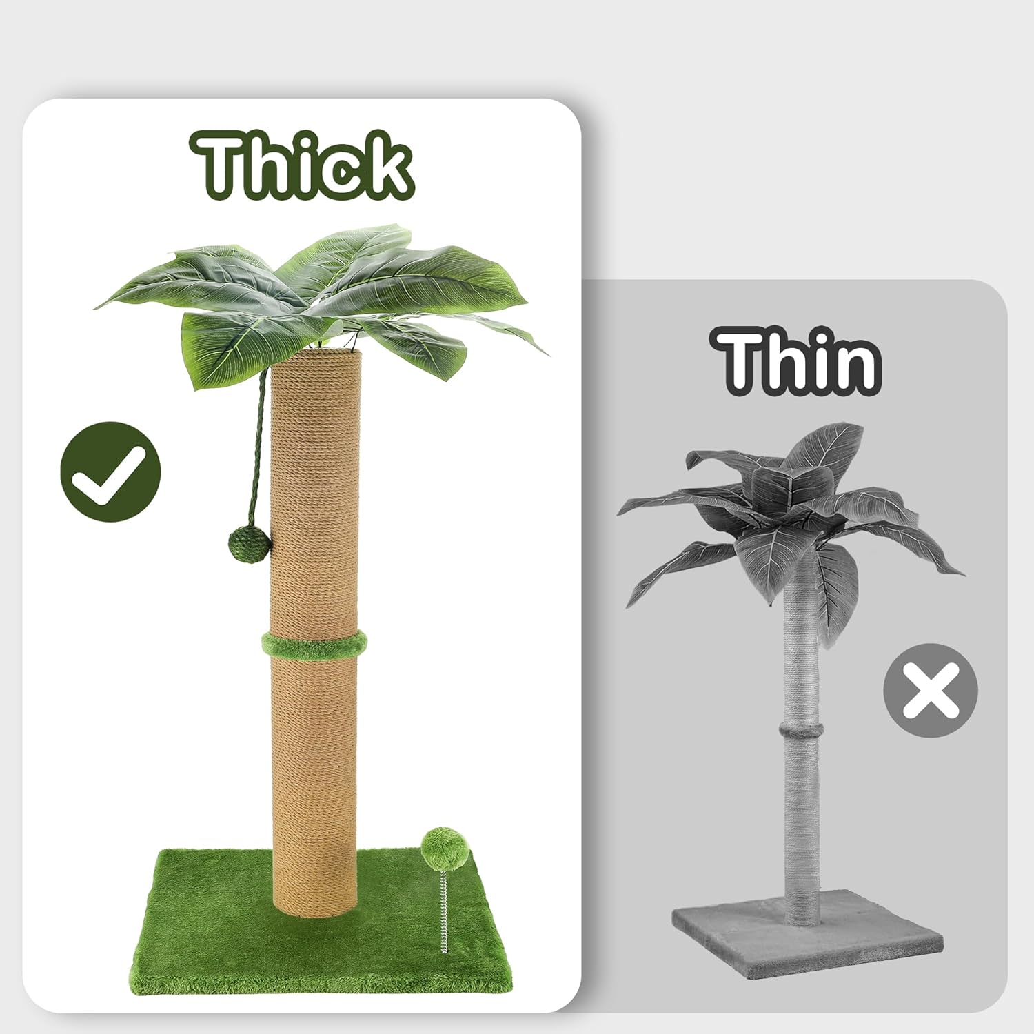 review Cat Scratching Post 36 Inches Heavy Duty Palm Leaf Cat Tree with Scratching Post Large Cat Scratch Post for Adult and Kitten