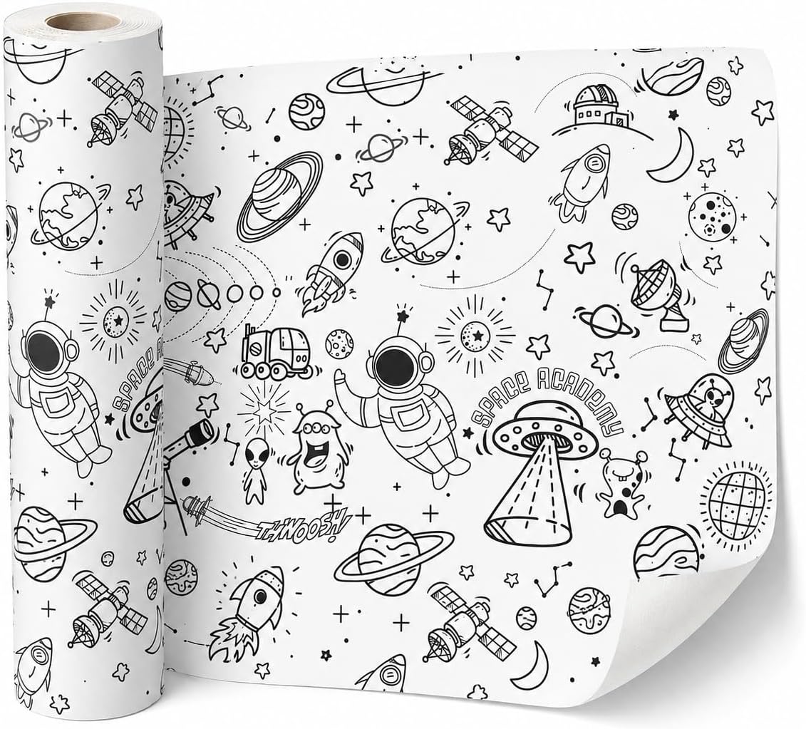 Kids Peel & Stick Wallpaper - Space Boys Room Decor 15.7" x 118"