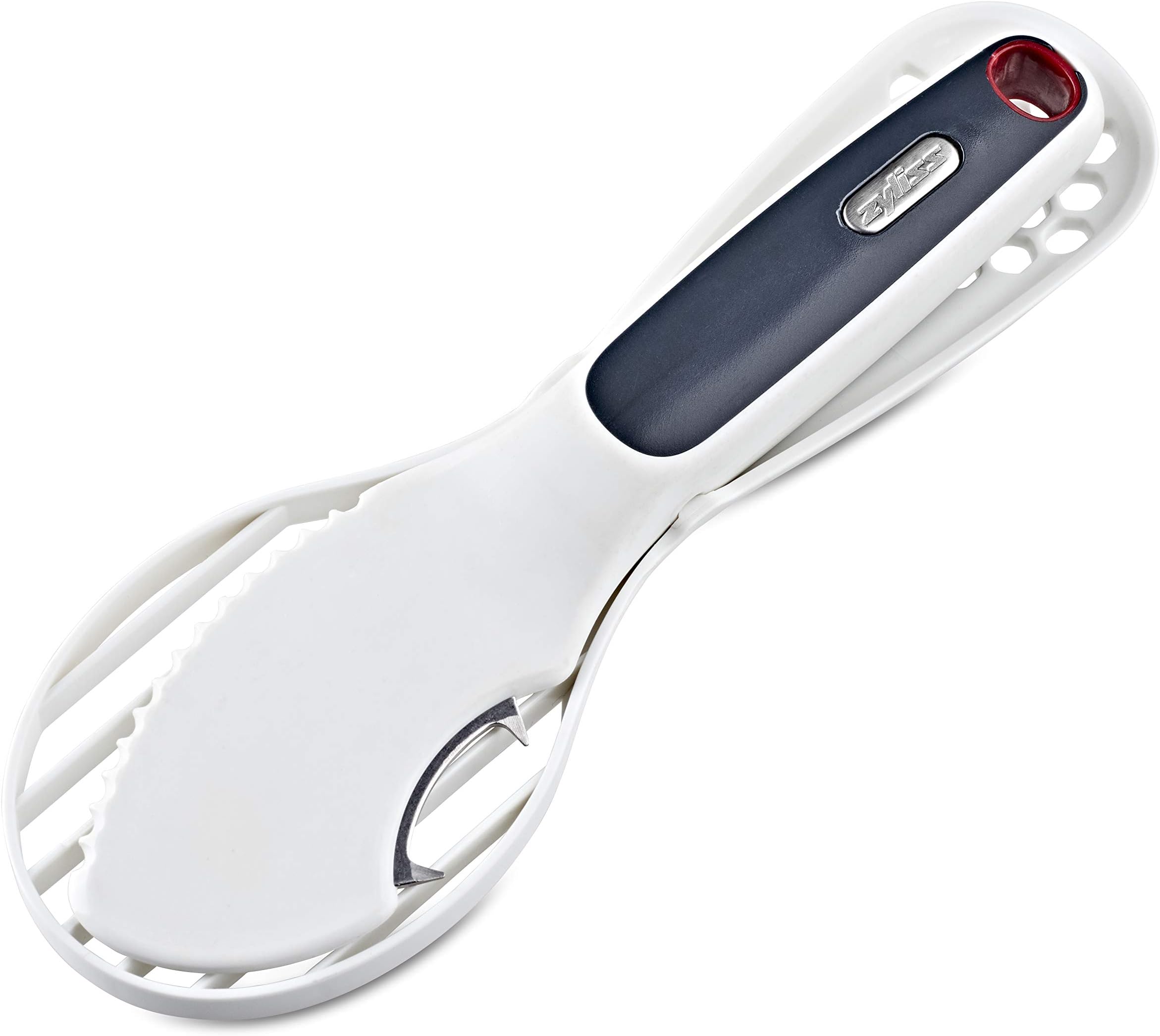 Zyliss4-in-1 Avocado Prep Tool - Avocado Slicer Tool – Multifunctional Avocado Cutter, Smasher, & Stone Remover – 7.5", White