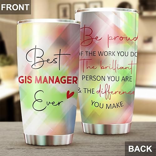 Miniatura 4 de MEDROC Best GIS Manager Ever Be Proud Of The Work You Do - Vaso de acero inoxidable de 20 onzas, regalos de oficina, mujeres, hombres, amigos de