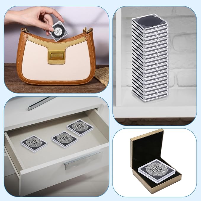 100 Portacasetes Transparentes Ajustables para Monedas miniatura 7
