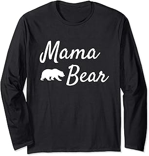 Camiseta de manga larga para mujer, diseño de oso de papá de Navidad para mamá, oso, oso de bebé, Negro, S
