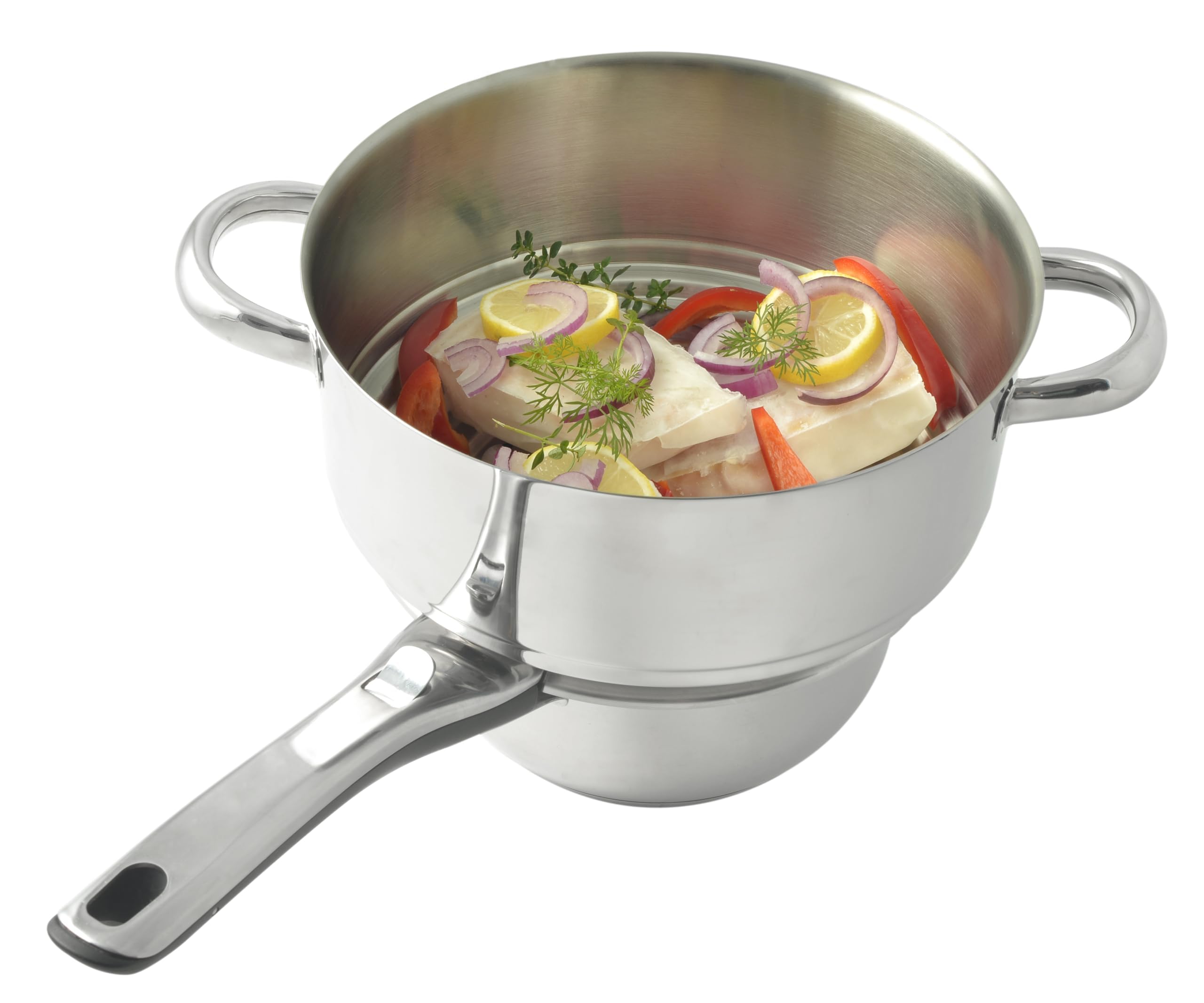Artame, ART32956, Colador de vapor multidiámetro de acero inoxidable con tapa de cristal, Ø16 cm a Ø24 Cm