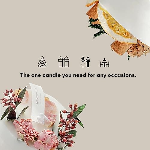 Miniatura 3 de SENSE Mind & Body Vela de pilar de soja con aroma natural (rosa - tentación de frutas)  Velas de aromaterapia  Regalo del día de la madre  Velas