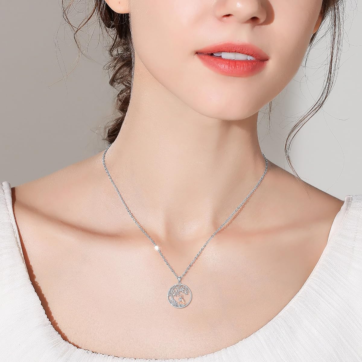 Horse/Cow/Frog/Mama Bear/Lion/Monkey/Fox/Giraffe Necklace S925 Sterling Silver Cute Animal Pendant Necklace Mother's Day Birthday Gift for Women Mom Grandma - Image 4