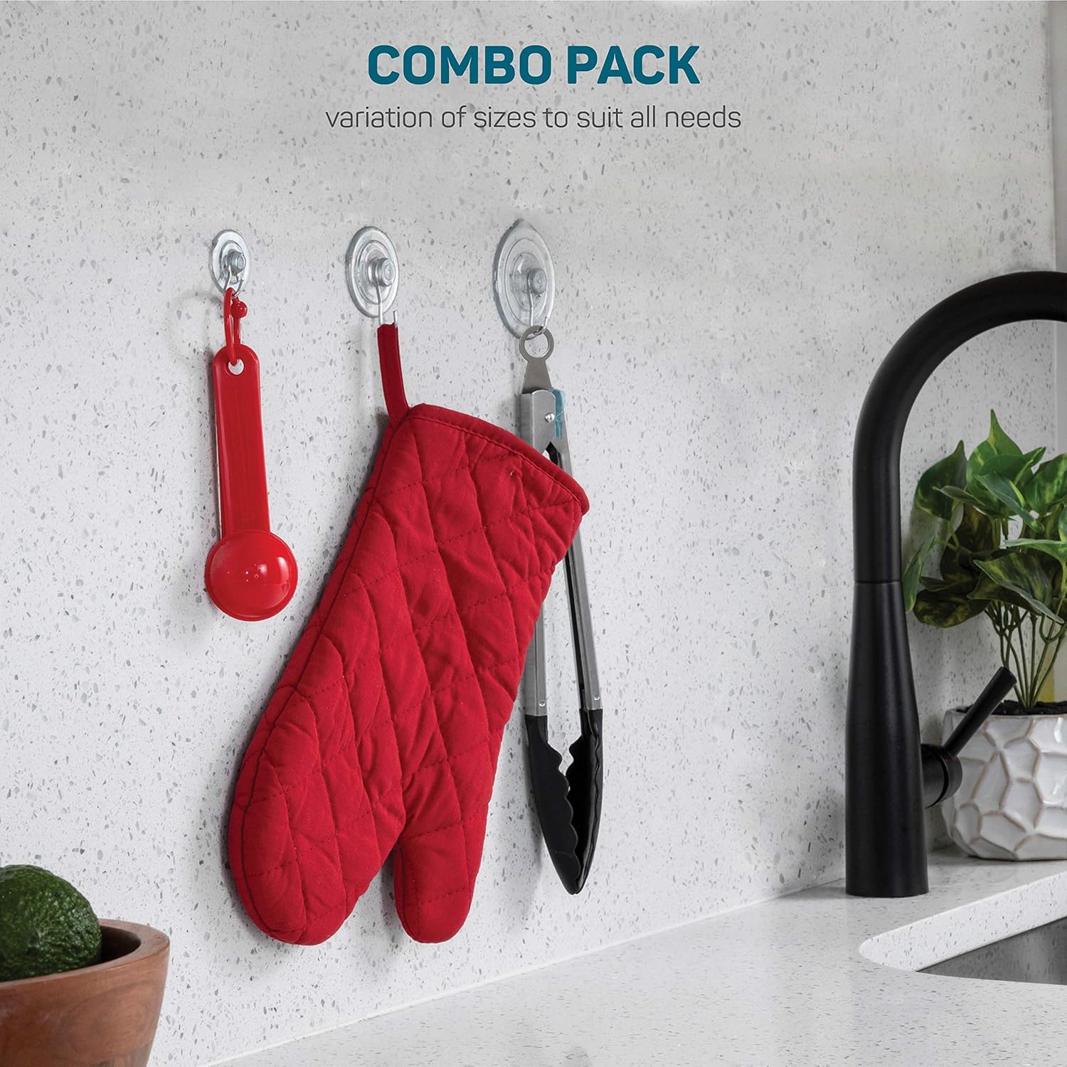 SEWANTA Ganci a ventosa multiuso [10PK Combo Set] potenti ventose per finestre con ganci da utilizzare per appendere su vetro, finestre, porte, specchi, piastrelle. Il set include: 2 grandi, 4 medi, 4