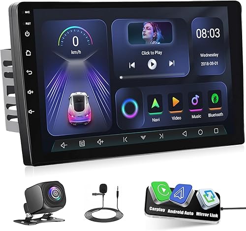 Octa Core 4G+128G CarPlay Android Auto Autoradio FM Radio Navegación del Coche Estéreo Pad Reproductor Multimedia GPS 10 "IPS Pantalla táctil BT