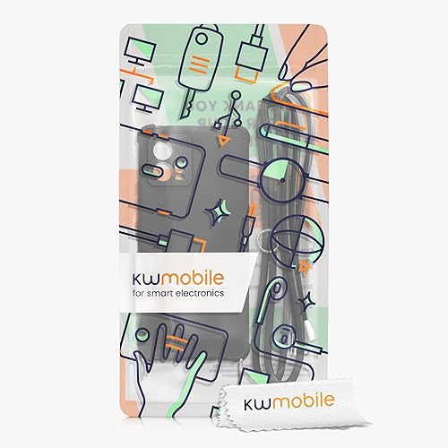Miniatura 7 de kwmobile Funda cruzada compatible con Motorola Moto G72 - Funda de silicona TPU con correa - Negro