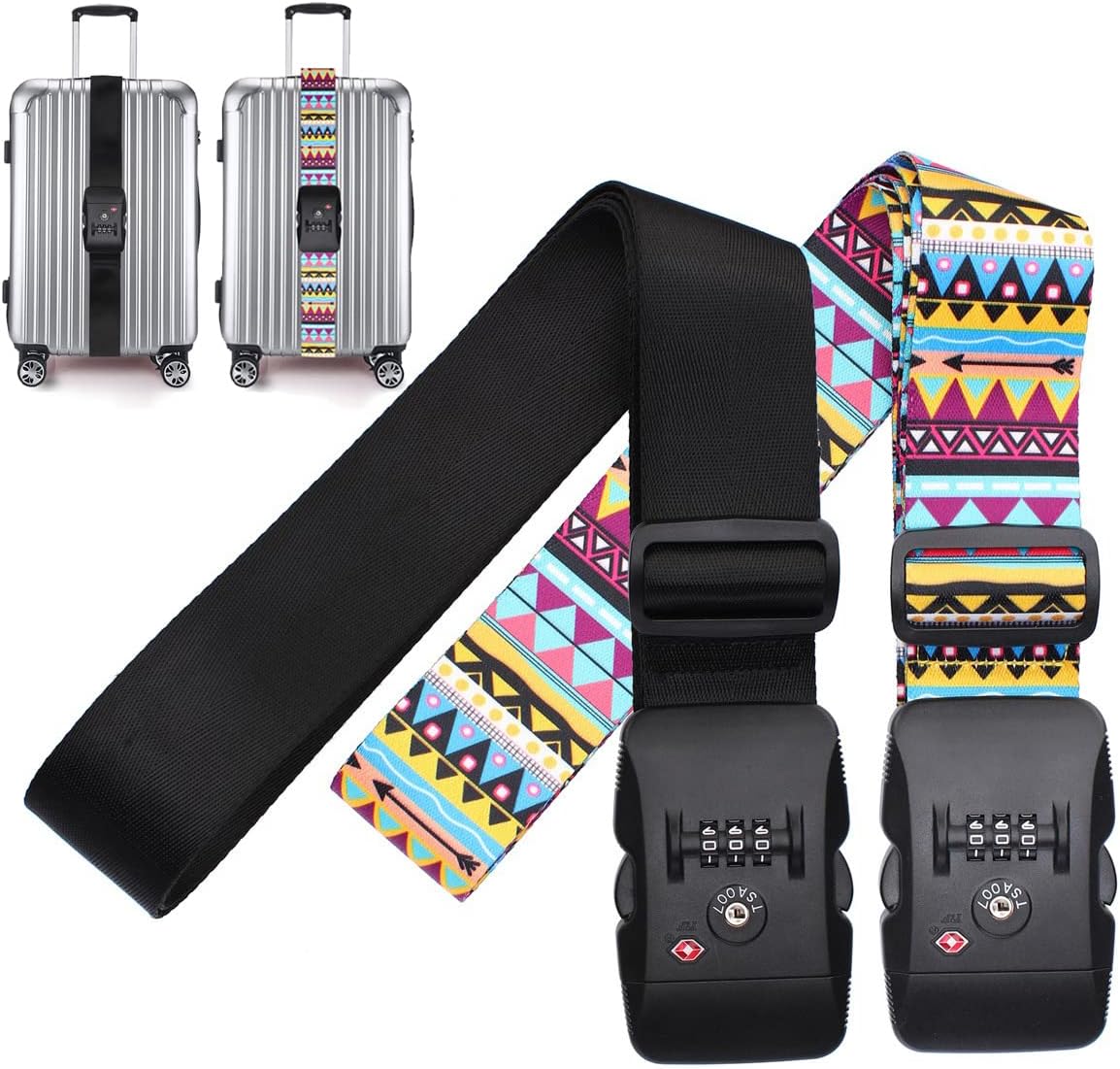 Luggage Straps TSA Approved, YELLOWPRICE Suitcase Strap with 3Dial