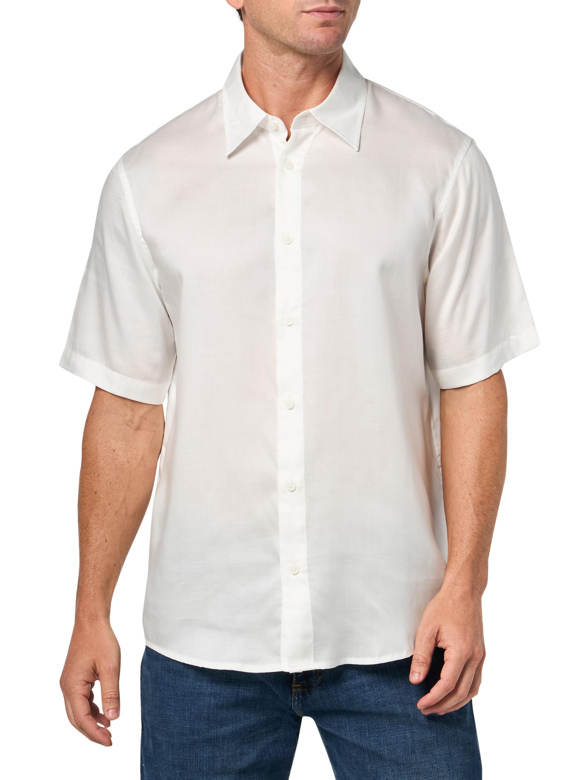 Armani Exchange Short Sleeve Oversized Fit Lyocell Shirt with Pocket Camicia a Maniche Corte Oversize Lyocell con Tasca Uomo