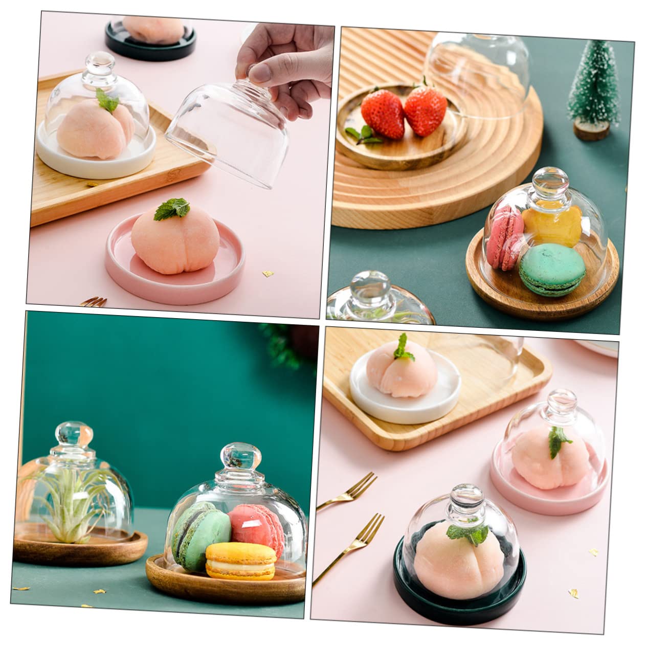 UPKOCH Couvercle De Support De Gâteau En Verre Désert Cloche Dessert Couverture De Gâteau Affichage Assiette à Gâteau Plateau De Service Bol à Punch 20 Cm