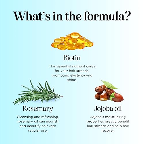 Miniatura 4 de Acondicionador de biotina para adelgazar el cabello, acondicionador voluminizador para cabello fino y débil, sin sulfato, parabenos y silicona, con