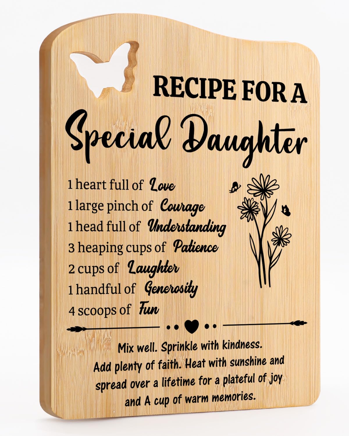 Daughter Birthday Gifts, CadeauJoie UV Bamboo Cutting Board Daughter Gifts from Mum Dad, Presents for Daughters on Valentines Day, Mothers Day, Graduation, Thanksgiving, Christmas