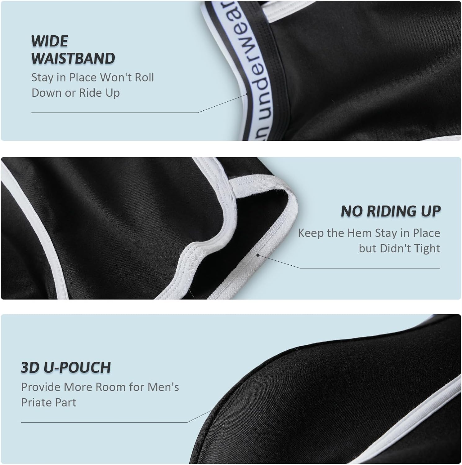 Men's Boxer Briefs Underwear Mens Cotton Boxer Briefs No Fly 3D Pouch Comfort 4 Pack-6 Pack Small Medium Large - Image 5