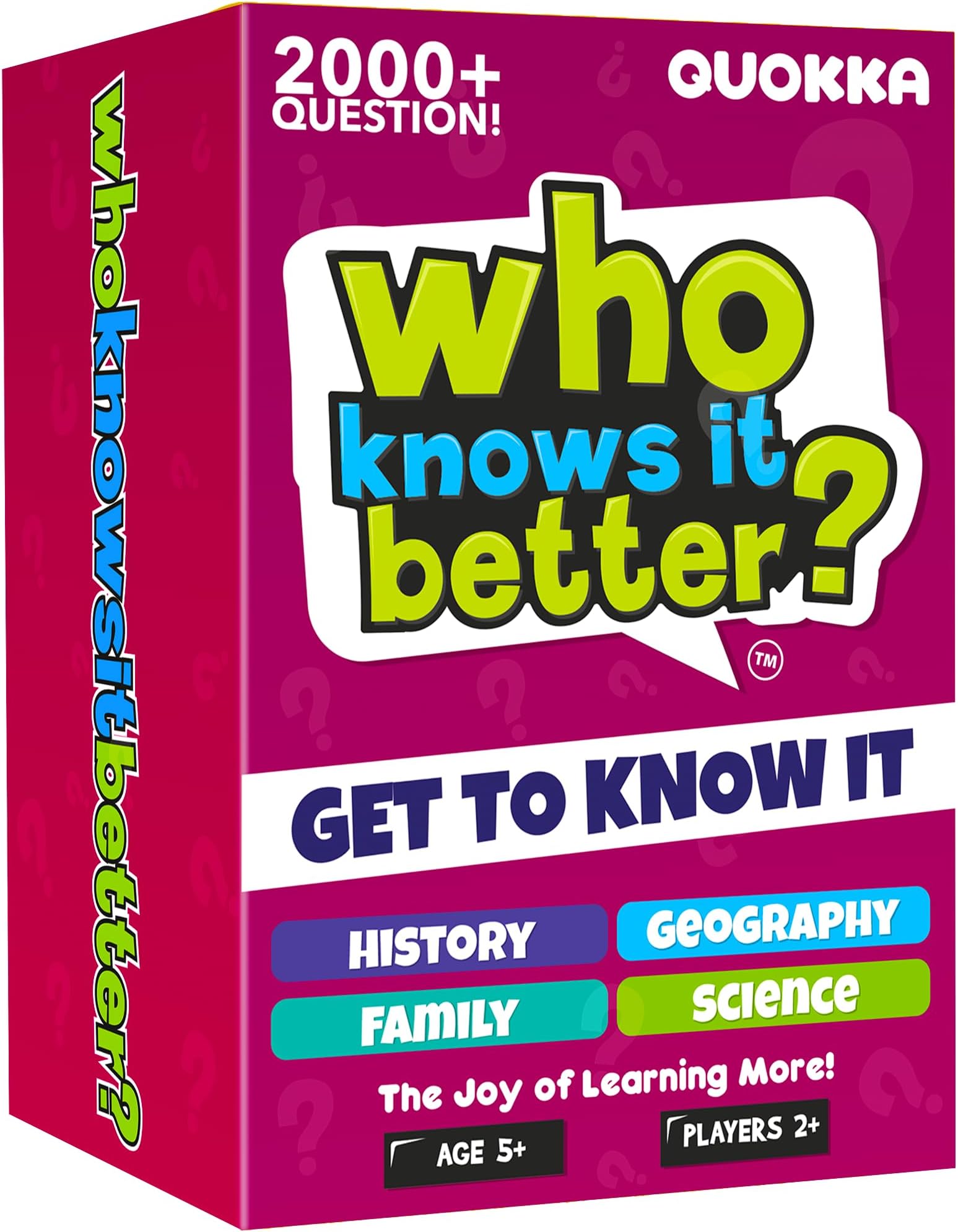Board Games for Kids 8-12 – Set of 4 Family Card Games for Kids and Adults – Trivia Cards for Family Game Night – Who Knows It Better – 2000+ Questions History, Geography, Science – Fun Card Game
