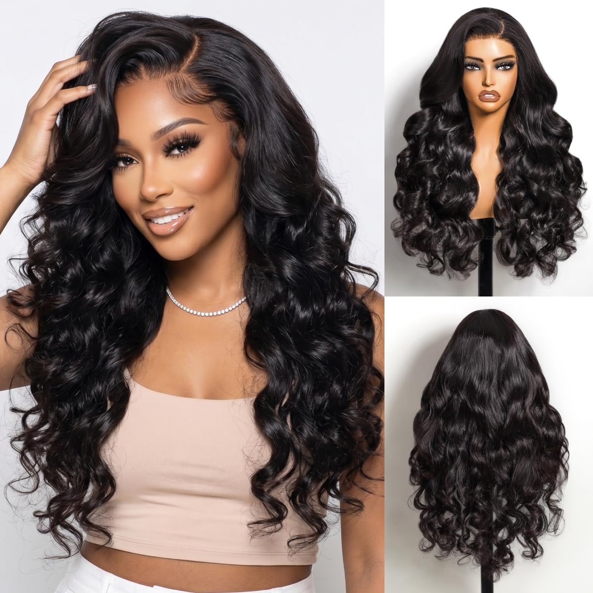 SUPERLOOK Upgraded Wear and Go Glueless Wig 12A 220% Density Body Wave Lace Front Wigs Human Hair Pre Plucked Pre Cut 6x5 HD Closure Wig Human Hair