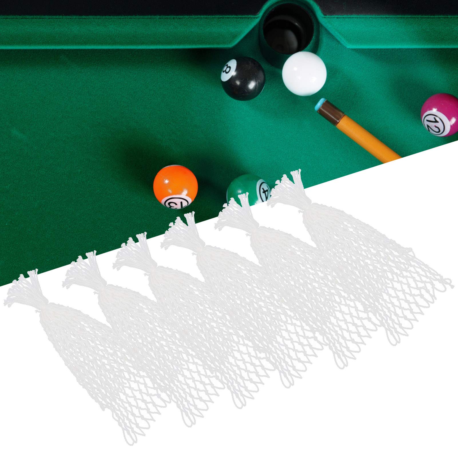 Lot De 6 Poches De Billard En Filet Coton - 35 Cm, Remplacement Table De Billard