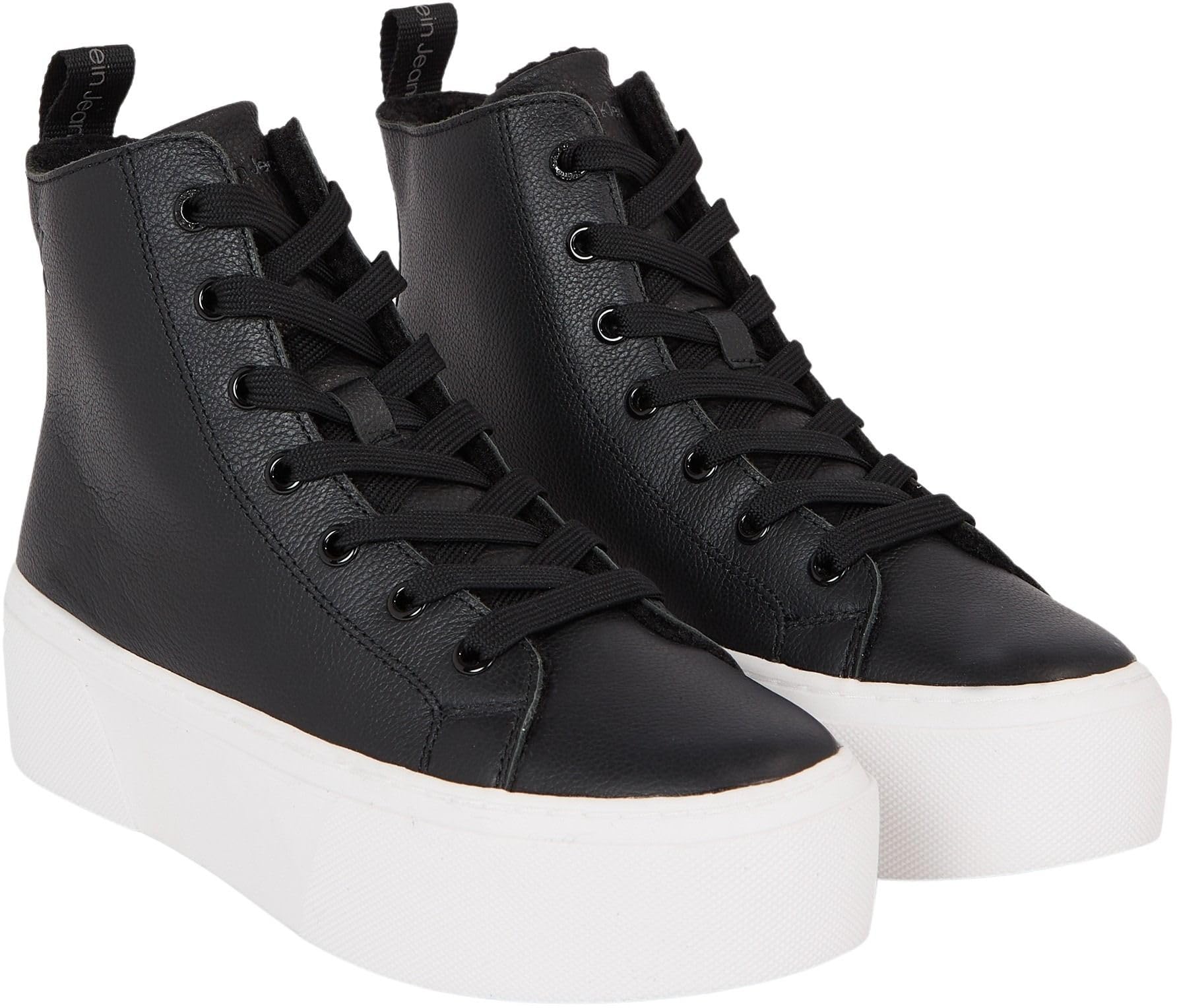 Calvin Klein Cupsole Flatform Mid WL Lth Wn Yw0yw01180 Sneaker con Suola cupsoleDonna