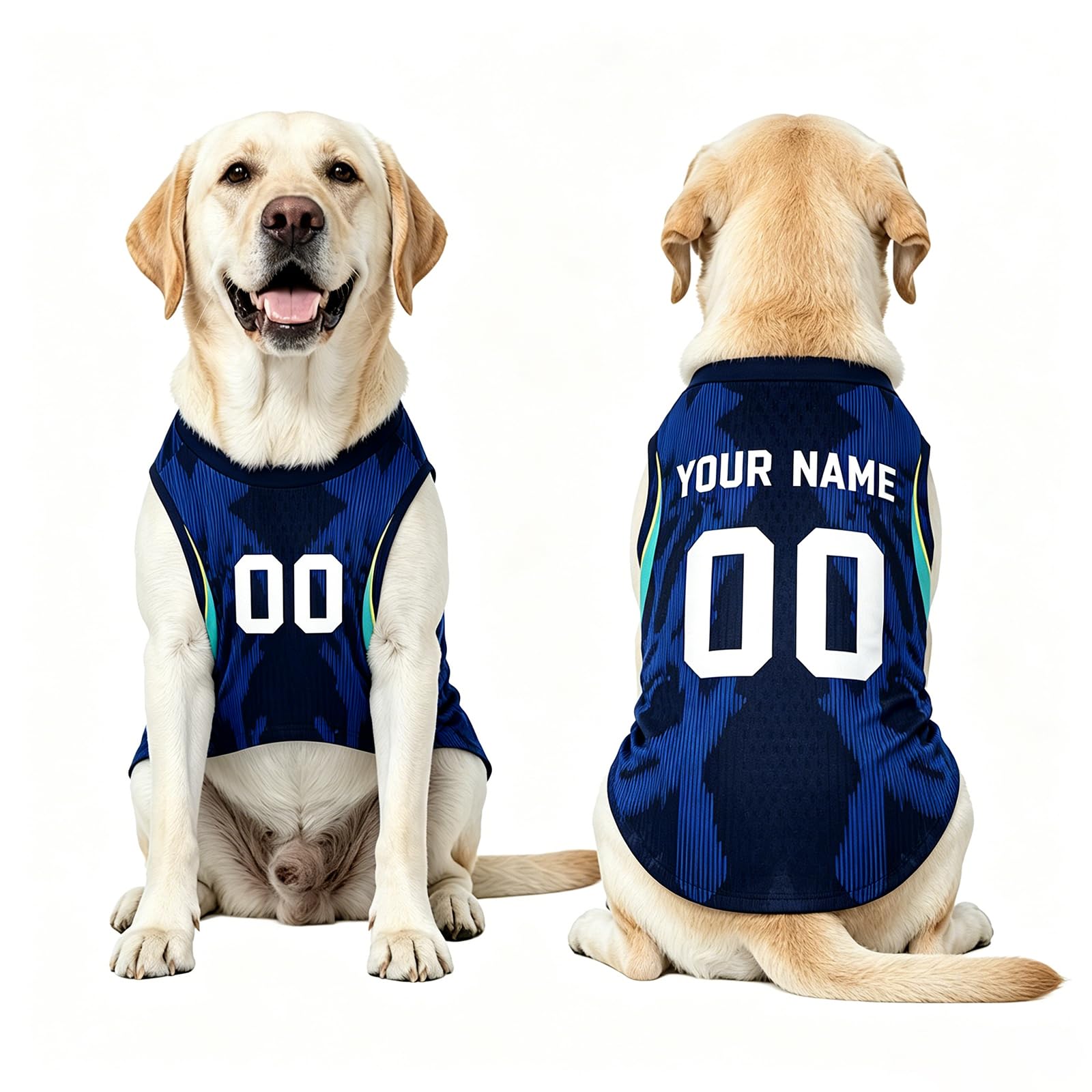 Personalised Dog Tshirt with Name & Number, Custom 2026 World Cup Football Dog Jerseys, Dog Outfit for Small Medium Dogs, J