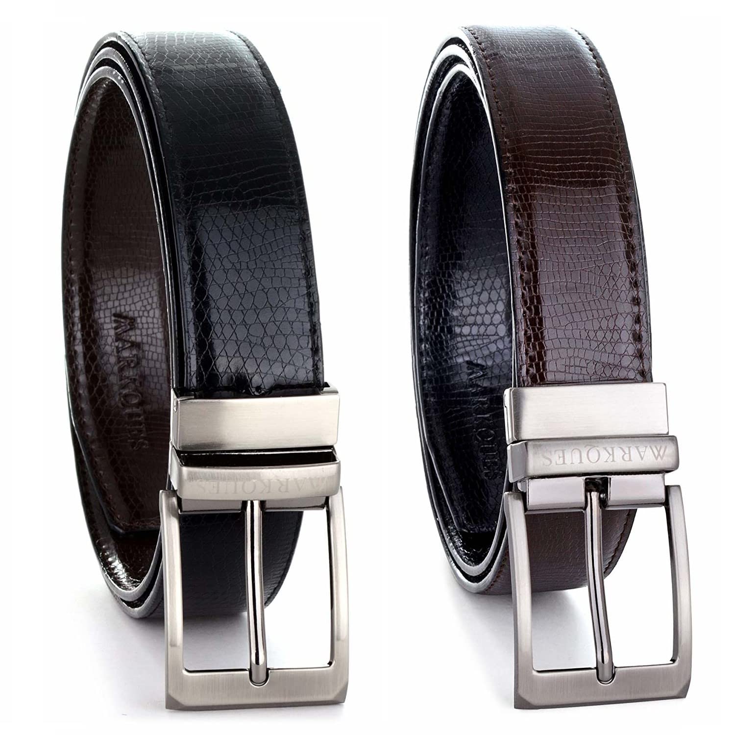 markques Men's Black And Brown PU Leather Reversible Belt (QTY-01)-picture-10