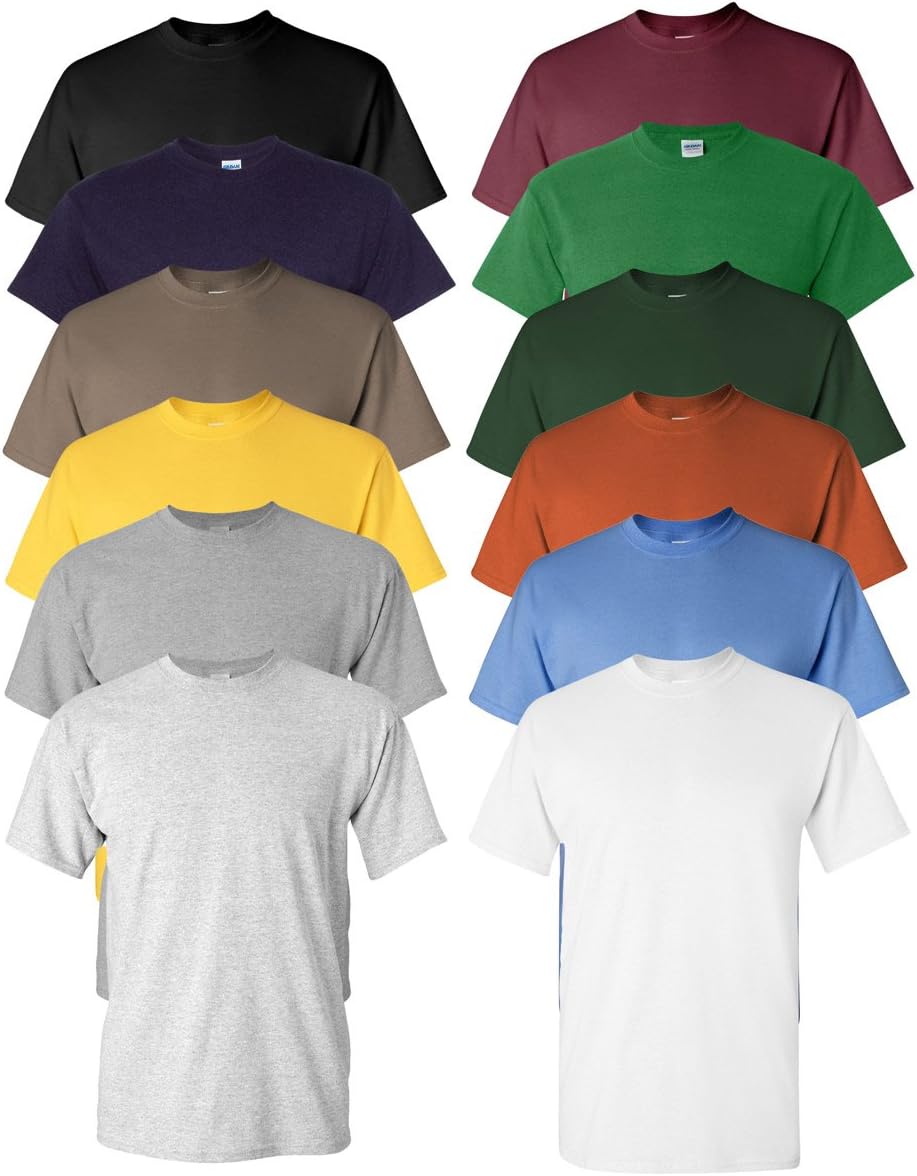 Gildan Men's Heavy Cotton Tee (Pack of 12), Assorted Mixed Colors, Medium
