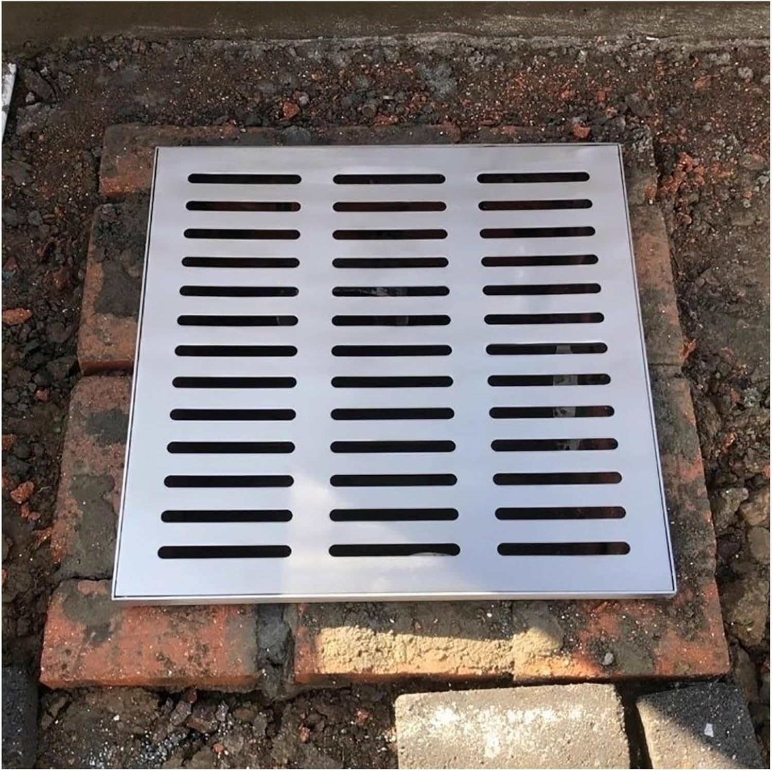 GJMSSMY HeavyDuty Stainless Steel Manhole Cover with EGrate Outdoor Drainage System for Patios Gardens & DitchesDurable Rainwater Grate for Efficient Drainage