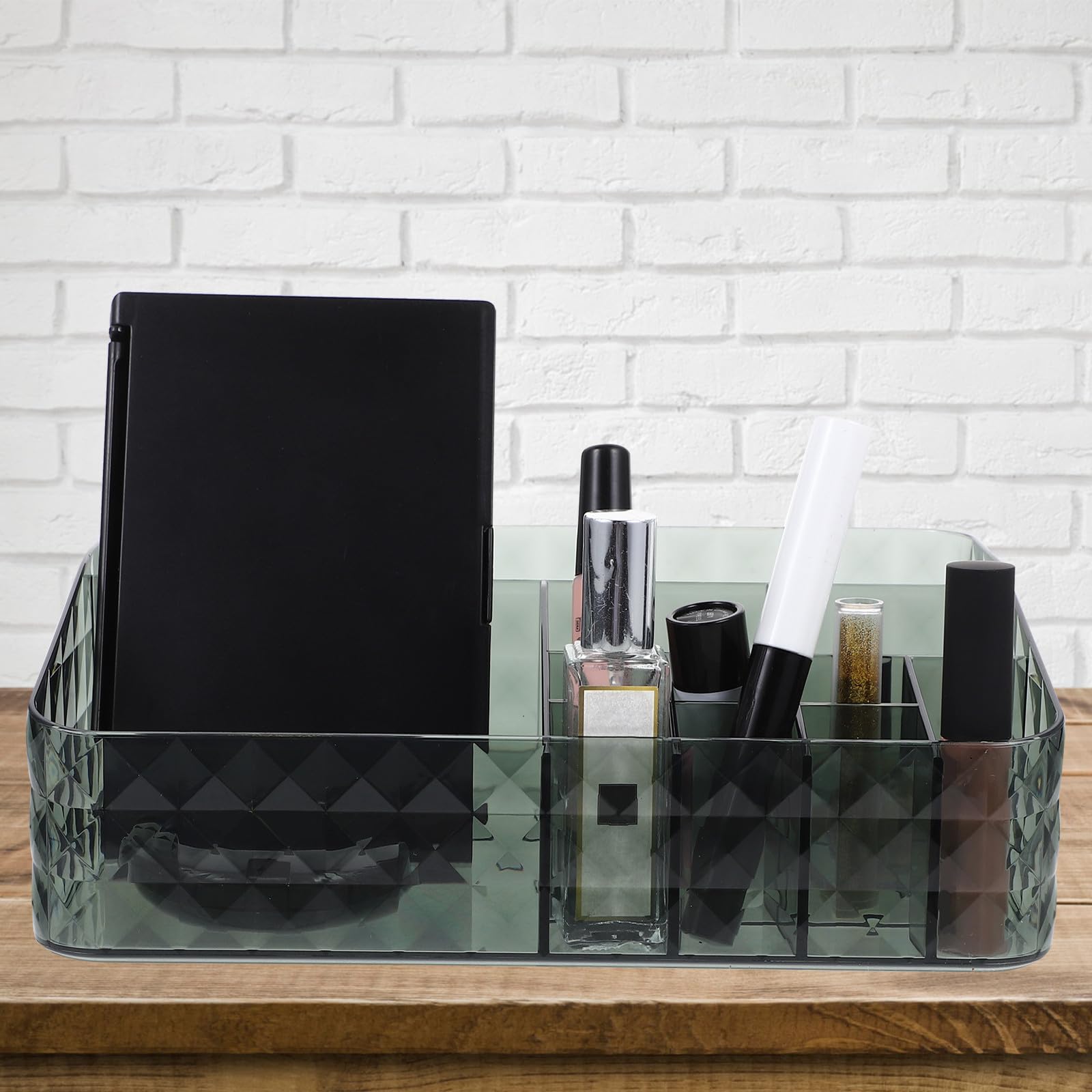 Organizzatore Cosmetici a Cassetti Verde per Scrivania, PET ABS