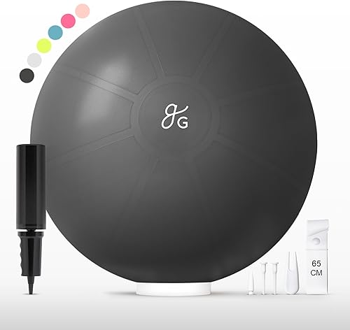 Greater Goods Pelota de yoga anti-estallido para pilates, estabilidad, embarazo y entrenamientos, incluye bomba, en varios tamaños y colores