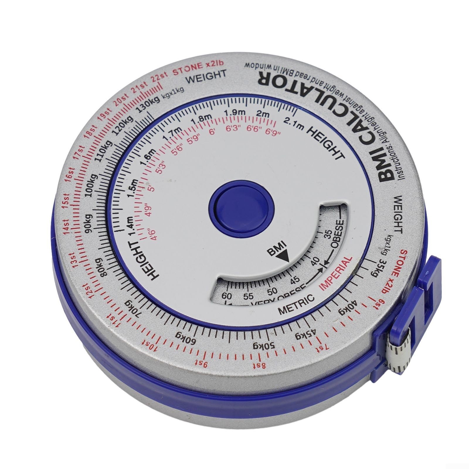 Suwmiarka do pomiaru tkanki tłuszczowej z kalkulatorem BMI do precyzyjnej analizy ciała w domu, na siłowni, dieta, 150 cm (3 szt., niebieska)
