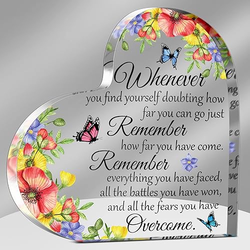 Regalos de acrílico inspiradores de graduación 2023 para mujeres regalos de corazón para clase de 2023 regalos de graduación universitaria