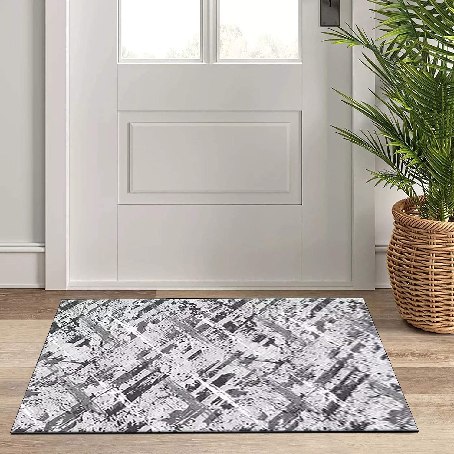 QQrunner Tappeto Passatoia Cucina Antiscivolo Lavabile 60x500cm Bohe Ingresso Tappeto Runner Corridoio Nero, Dimensioni Personalizzabili