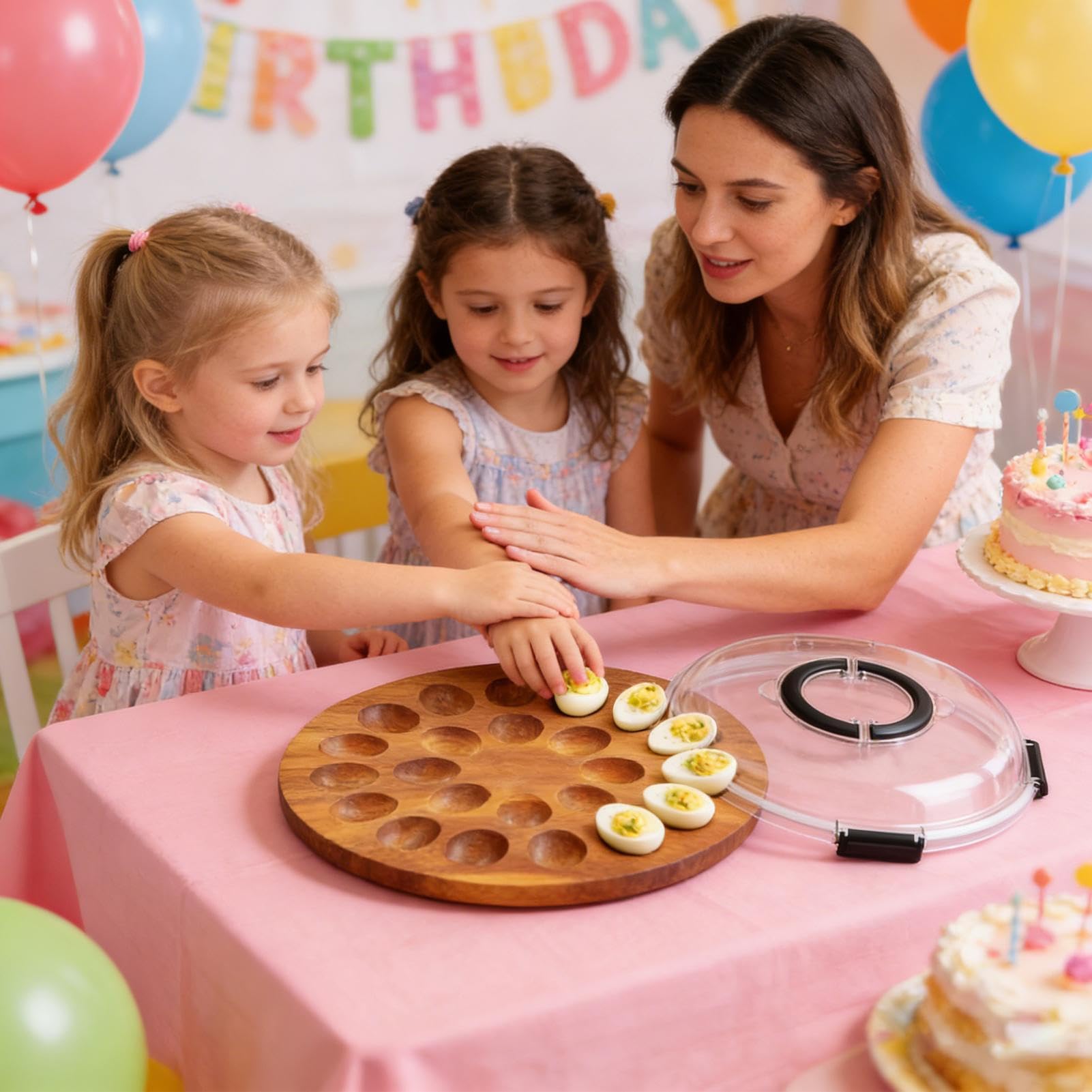 Portauova Ripieni Organizzatore da 24 Posti con Coperchio | per Uova alla Diavola Per Thanksgiving Pasqua Feste Cena Party Buffet Cucina Domestica Antipasti Piano Di Lavoro Tavolo