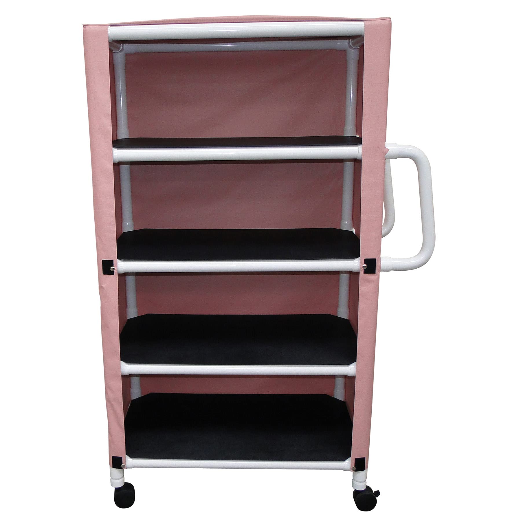 MJM International 332-4C Four Shelf Cart with Cover, Royal Blue/Forest Green/Mauve