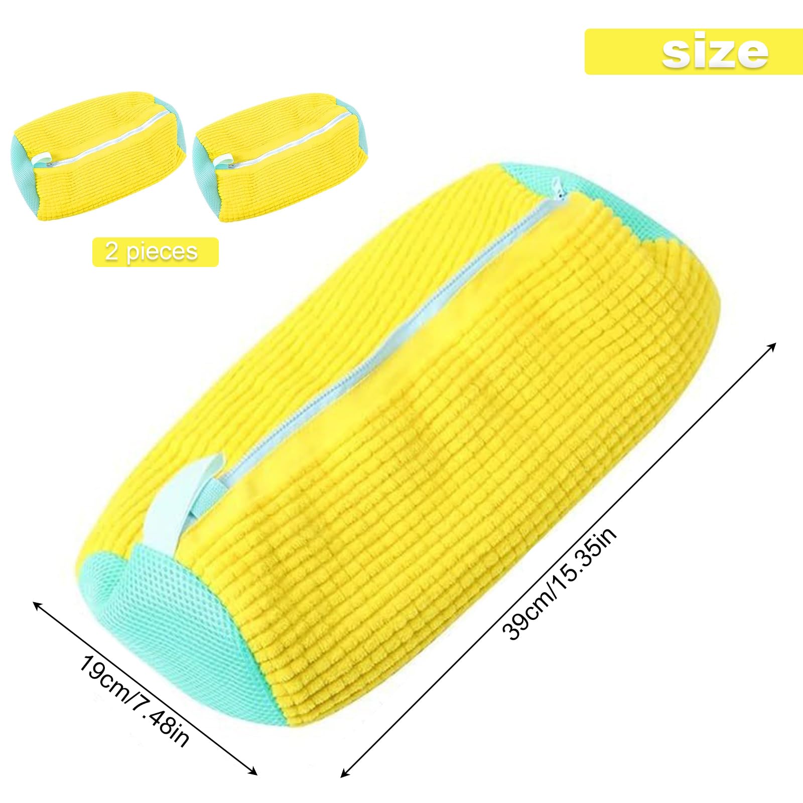 Elfinfi 2 Pezzi Sacchetti per Lavare Scarpe in Lavatrice, Riutilizzabile Sacchetto per Lavare Scarpe in Lavatrice con Pulizia Lanugine a 360°, Sacchetto Lavatrice Scarpe per Lavatrice, Asciugatrice