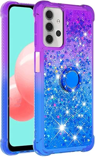 Miniatura 3 de Funda para Samsung Galaxy A32 5G, diseño de arena movediza con purpurina y purpurina que fluye líquido, flotante, amortiguador de poliuretano