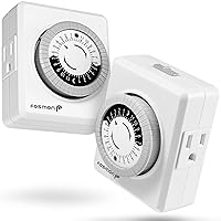 Vista 11 de Fosmon Temporizadores de salida para tomas eléctricas, temporizadores de luz de doble enchufe programables de 24 horas para interiores, enchufes