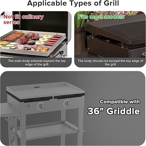 Miniatura 7 de Protectores de viento para parrilla Blackstone de 36 pulgadas, pantalla magnética de acero inoxidable para parrilla Blackstone, accesorios de