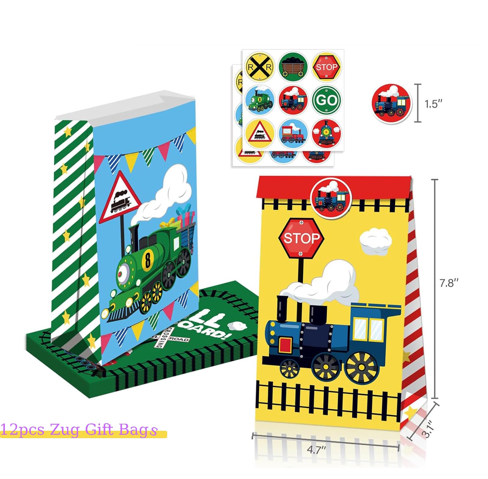 BGNXHYB Lot De 86 Petits Cadeaux De Fête De Train, Accessoires De Fête D'anniversaire, De Train, Cadeau D'anniversaire, De Train Avec Sacs Cadeaux