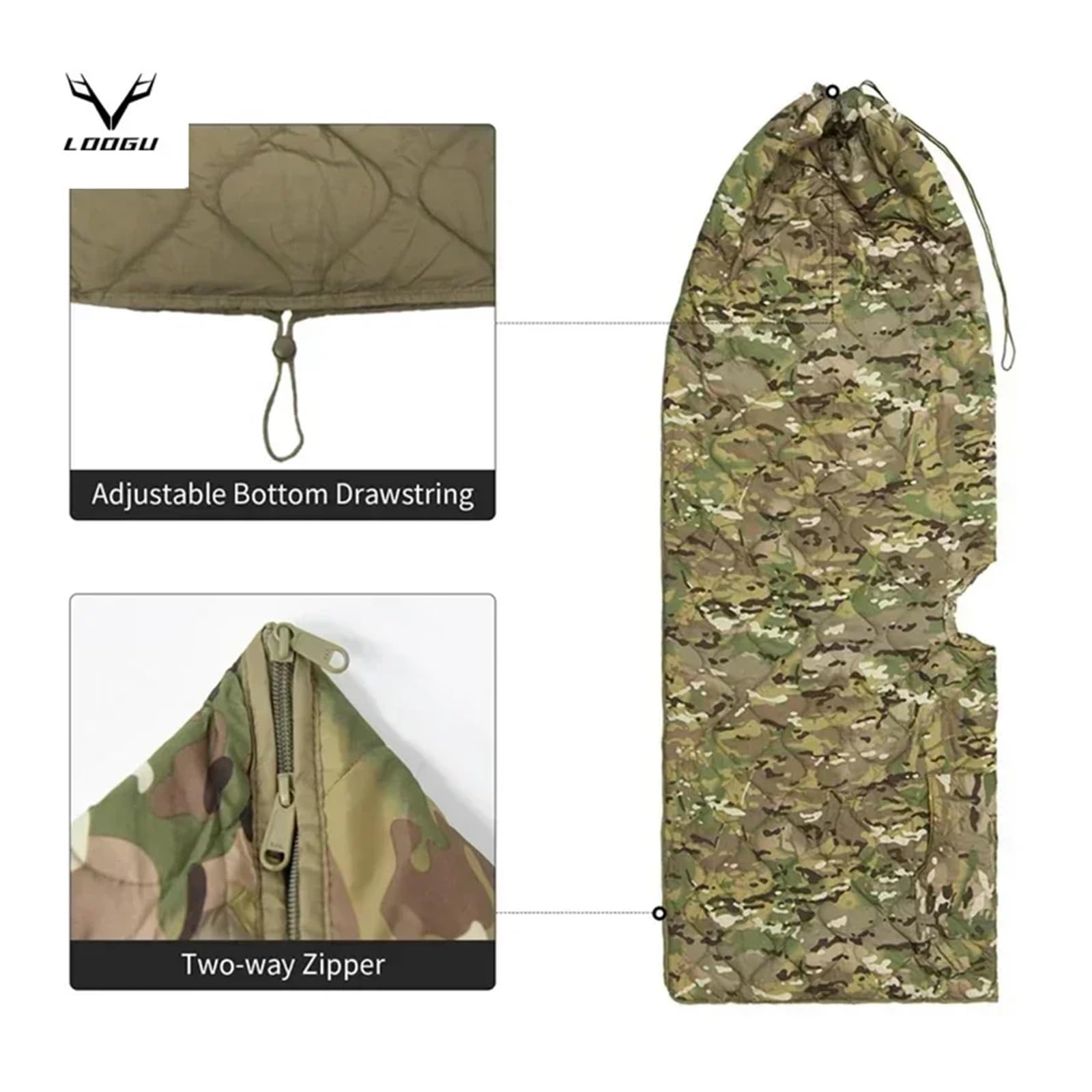 Schlafsack Wasserdichter Isolationsponcho, Winter-Warmfutter for Outdoor-Camping, Wandern, Jagd, Überleben, Notfall-Schlafsack