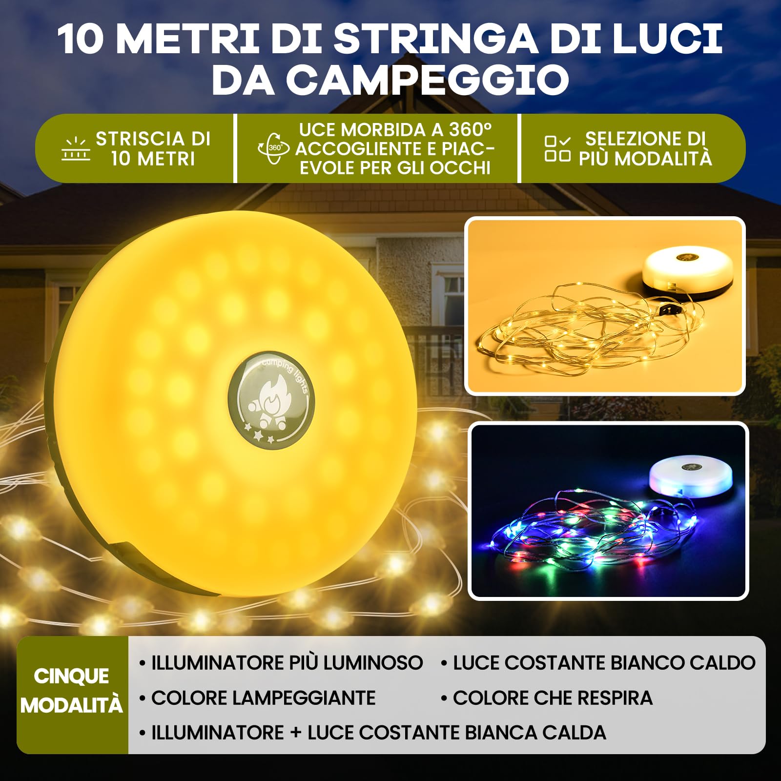 litogo Catena Luminosa Esterno, 35.5M Luci da Esterno Giardino, 50+2 G