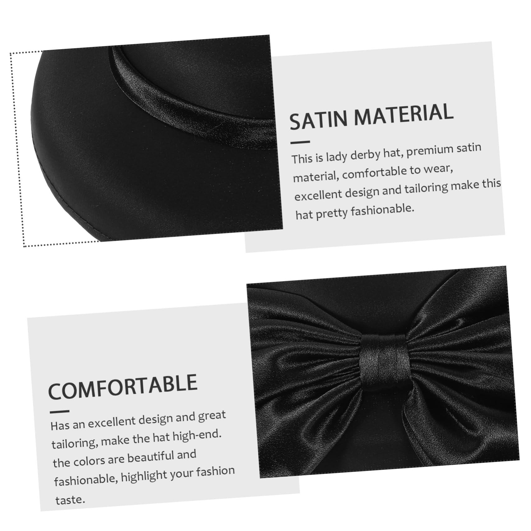 SOIMISS 2st Retro-Zylinder Melone Frauen Bowler-Hut-Party Mützen Für Frauen Hochzeit Farbe Hut Kopfbedeckung Für Damen Braut- Runder Bowler-kostüm Brautmütze Vintage- Black