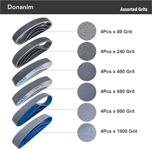 Miniatura 2 de 1 correa de lijado para afilador de cuchillos de 18 pulgadas, grano grueso P80  grano medio P240 P400  grano fino P600 P800 P1000 (se adapta a la