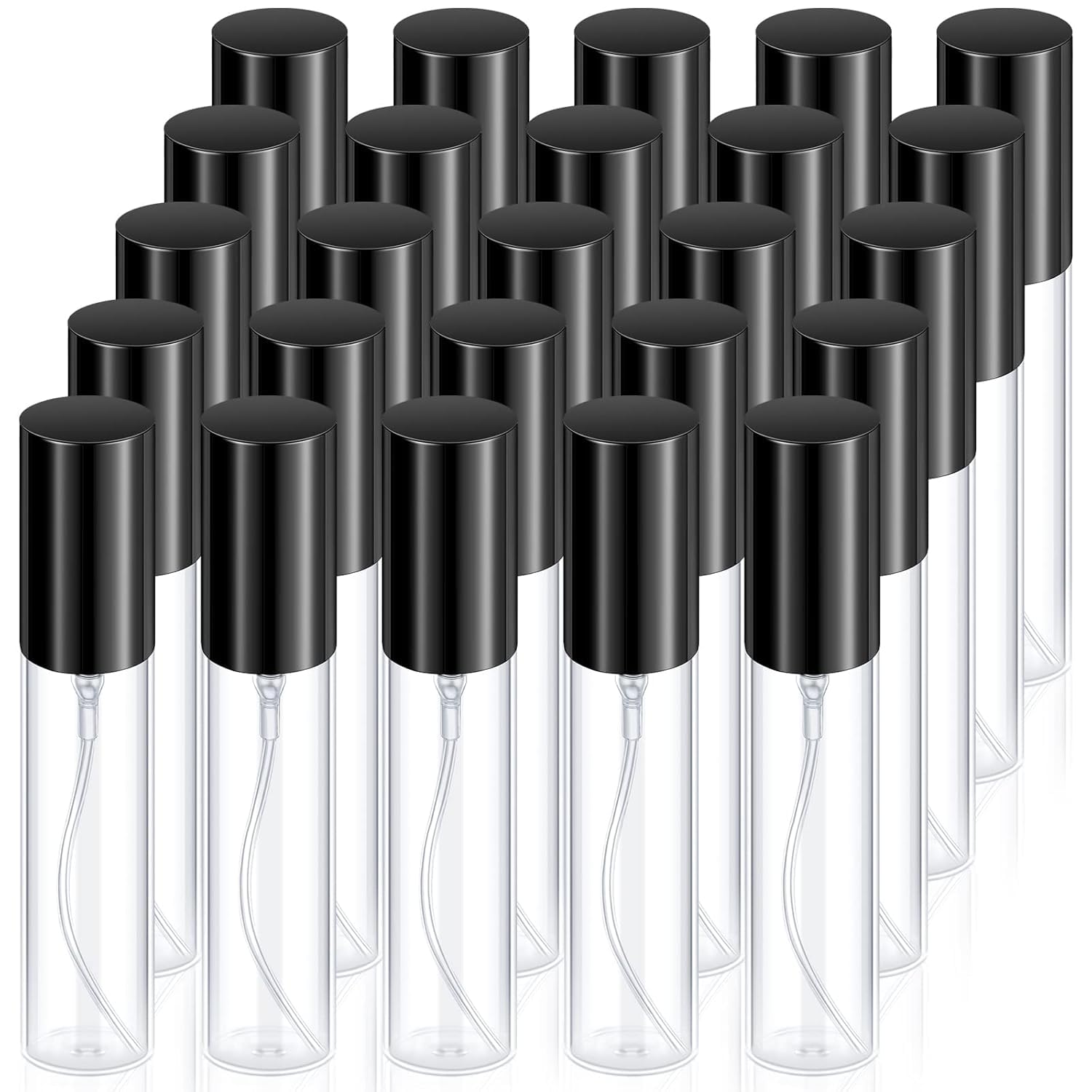 Hunky Dory 12pcs 10ml Empty Delicated Perfume Glass Bottles With Black Metallic Spray Pump And Caps.-image-35