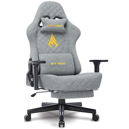Symino Chaise Gamer Ergonomique - Fauteuil de Bureau avec Repose-Pieds