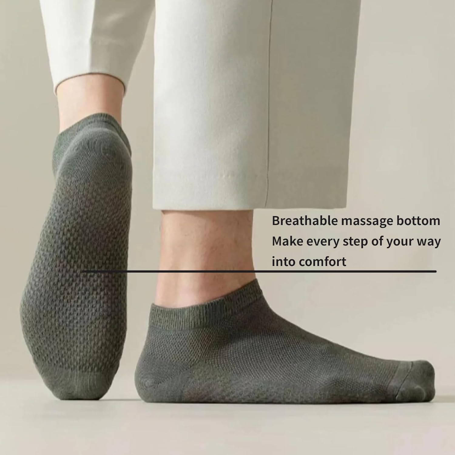 TeenFighter Cotton Men's No Show Ankle Socks - 4/7 Pairs, Odor Free & Mesh Breathable, Low Cut Casual Socks Size 6-10 - Image 6