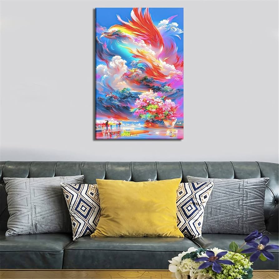 油絵  絵画 【フェニックス】 楽天市場】鳳凰 ほうおう フェニックス 開運 正方形ポスター