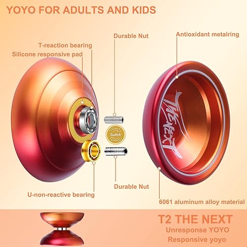 Miniatura 2 de JOLESHARE Yoyo profesional sensible, yoyó de aluminio para niños principiantes, rodamiento de bolas de repuesto no sensible para jugadores avanzados